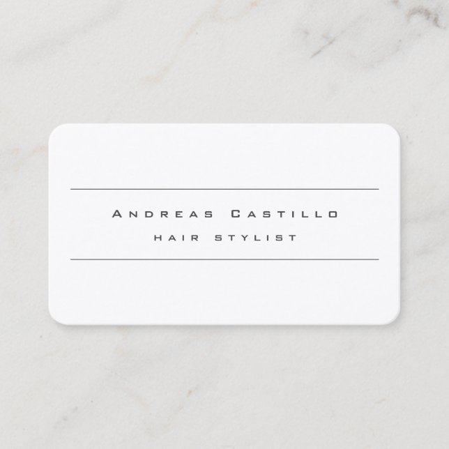 Premium Silk Minimalist Professional Hair Stylist Business Card (Front)