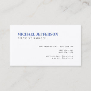 Premium Silk Modern Elegant Simple Blue White Business Card