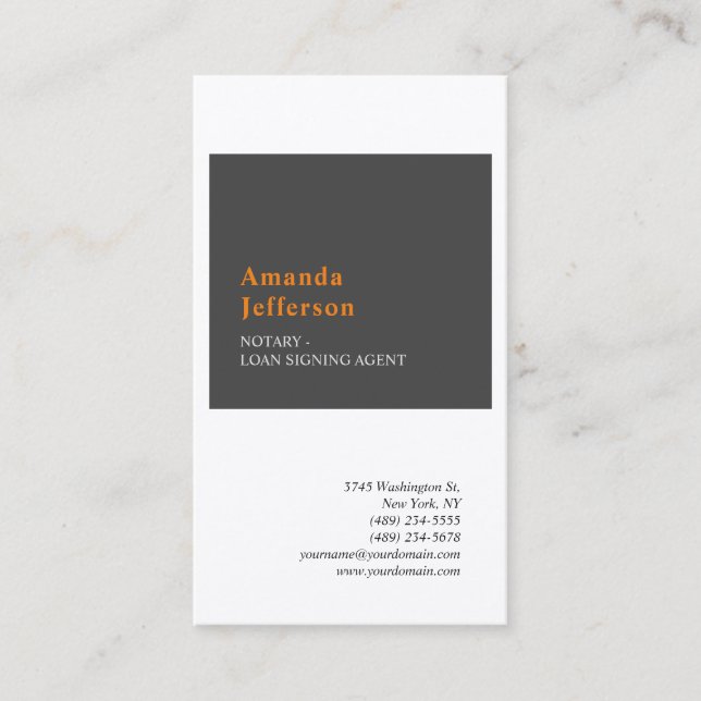 Premium Silk Modern Minimalist Professional Plain Business Card (Front)