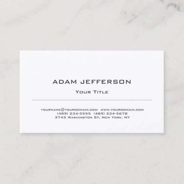 Premium Silk Modern Trendy Minimalist Business Card (Front)