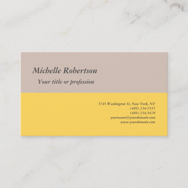Premium Silk Plain Minimalist Simple Business Card (Front)