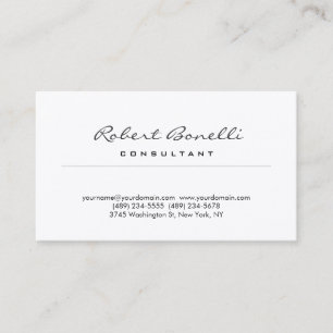 Premium Silk Plain Modern Minimalist Consultant  Business Card