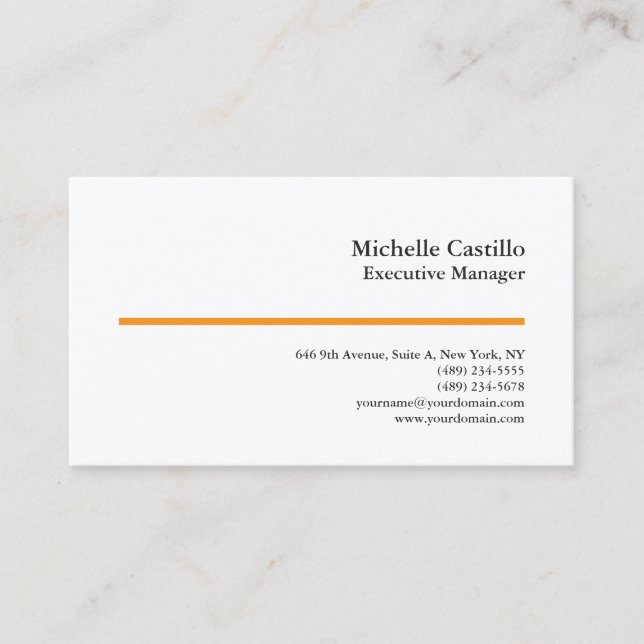 Premium Silk Professional Minimalist Modern Plain Business Card (Front)