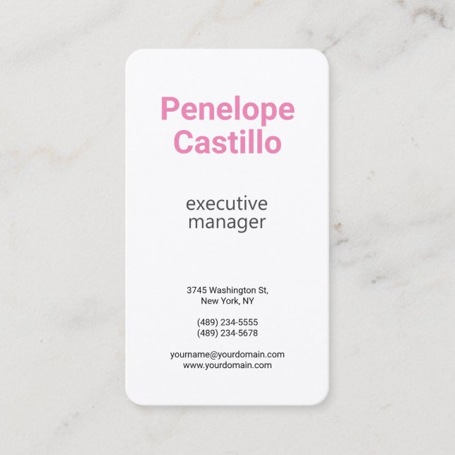 Premium Silk Professional Modern Simple Plain Business Card (Front)