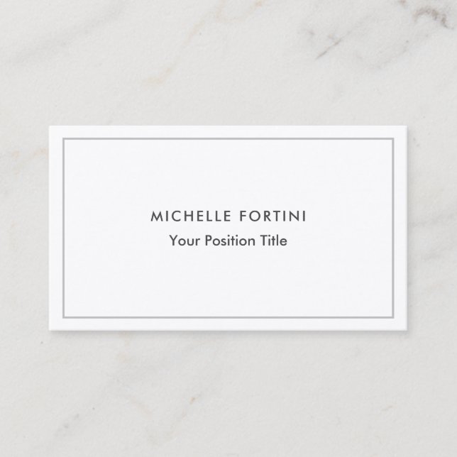 Premium Silk Trendy Minimalist Professional Business Card (Front)