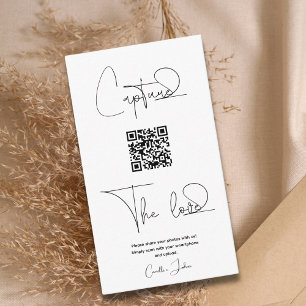 Premium Simple Share Wedding Photos With QR Code Enclosure Card
