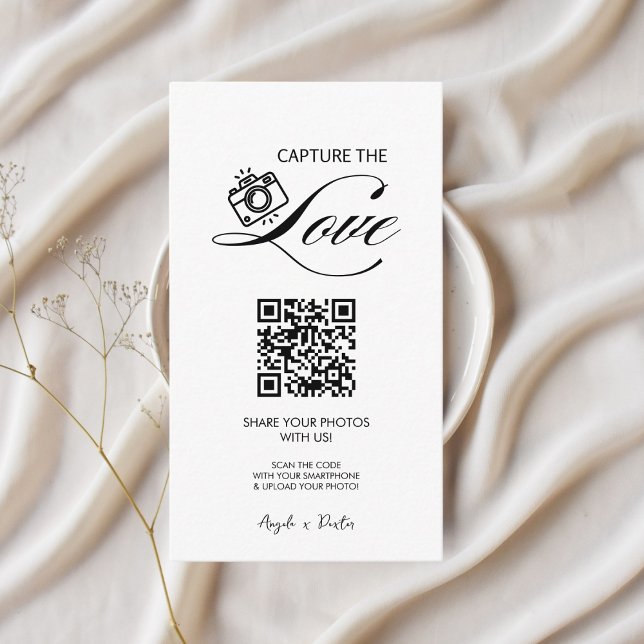 Premium Simple Share Wedding Photos With QR Code Enclosure Card (Creator Uploaded)