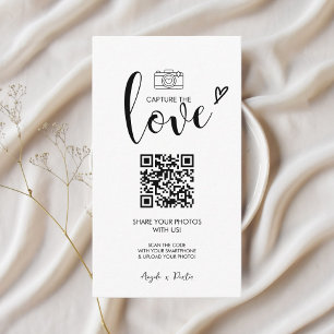 Premium Simple Share Wedding Photos With QR Code Enclosure Card
