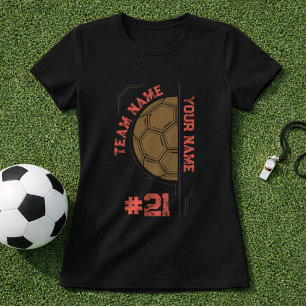 Premium Soccer Ball With Team Player Name &Number  T-Shirt