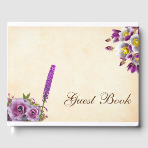 Premium Spring Flowers Guest Book