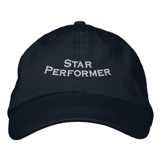 Premium Star Performer Adjustable Navy Workplace  Embroidered Hat (Front)