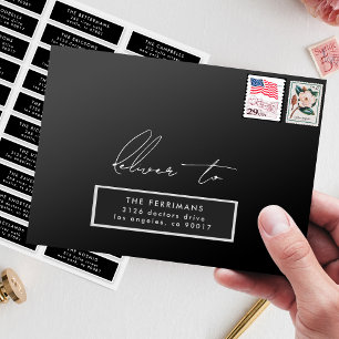Premium Stylish Names Return Address Wedding Envelope