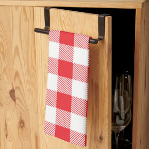 Premium Stylish Red and White Chequered Tea Towel