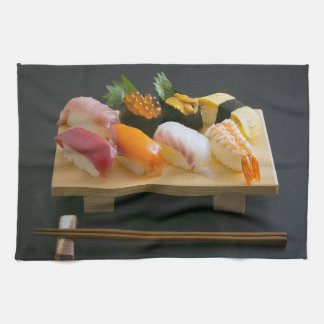 Premium Sushi on Traditional Board Tea Towel