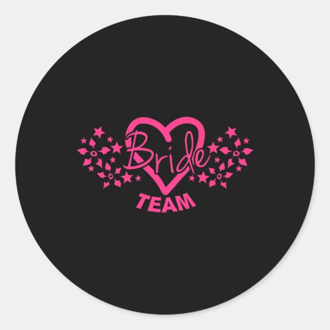 Premium Team Bride Groom Bride Wedding Party Tee  Classic Round Sticker (Front)