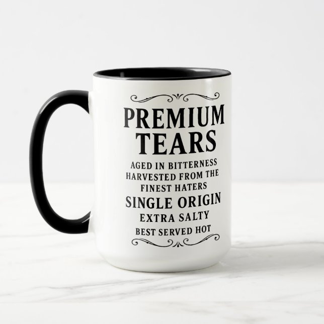 Premium Tears™ Luxury Parody Mug (Left)