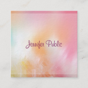Premium Thick Modern Colorful Abstract Template Square Business Card