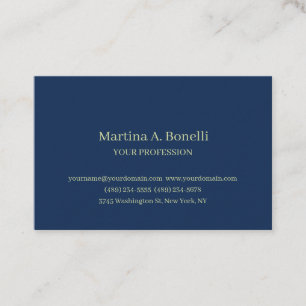 Premium Thick Unique Elegant Plain Blue Special Business Card