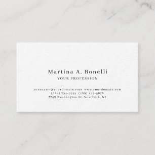 Premium Thick Unique Elegant Plain Simple Special Business Card