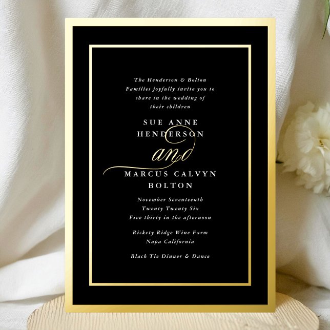 Premium Tuxedo Calligraphy Gold Frame Wedding (Creator Uploaded)