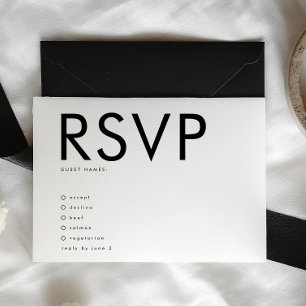 Premium Ultra Modern Bold Big Minimalist Wedding RSVP Card