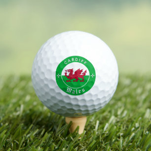 Premium Wales Golf Ball, Cardiff, Welsh Flag Balls
