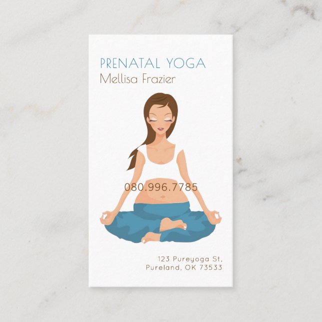Prenatal Yoga Pilates Business/Instructor Business Card (Front)