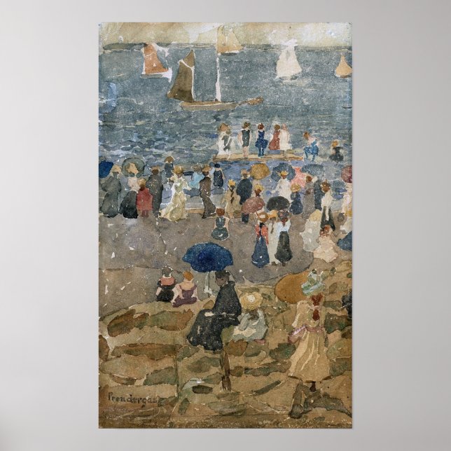 Prendergast - Beach Scene North Shore, Normandy Poster (Front)