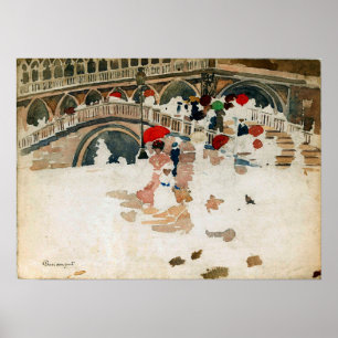 Prendergast - Umbrellas In The Rain Venice Poster