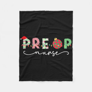 Preoperative Christmas Nurse Santa Hat Uble Preop  Fleece Blanket