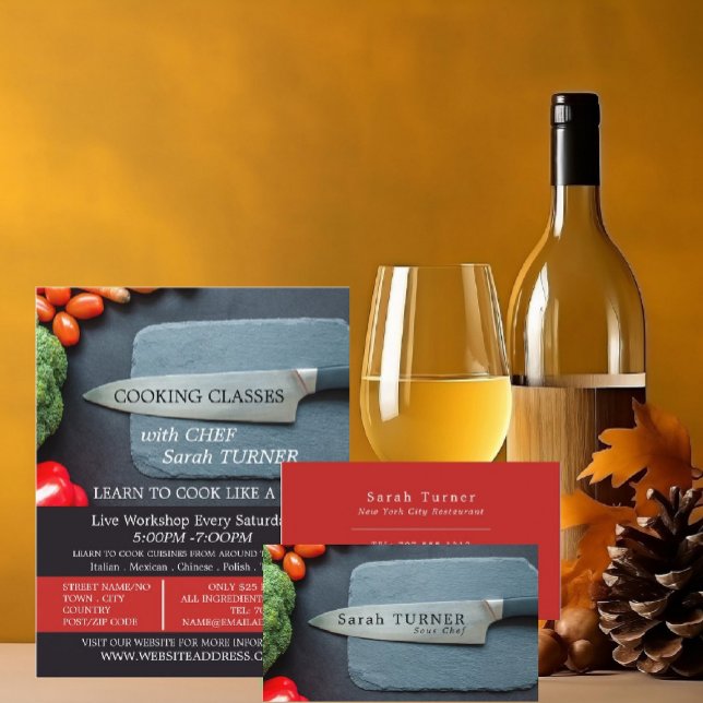 Prep Kitchen & Knife, Chef, Cooking Business Card (Creator Uploaded)