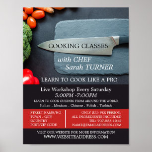 Prep Kitchen & Knife, Cooking Classes Advertising Poster