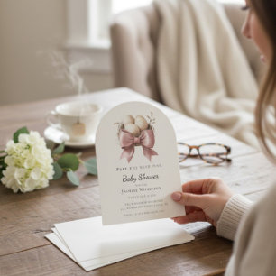 prep the nest pink baby shower invitation