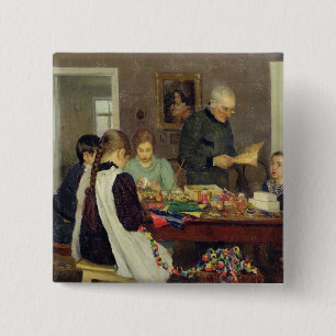 Preparation for Christmas, 1896 15 Cm Square Badge