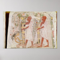 Preparation two mummies for purification ceremony
