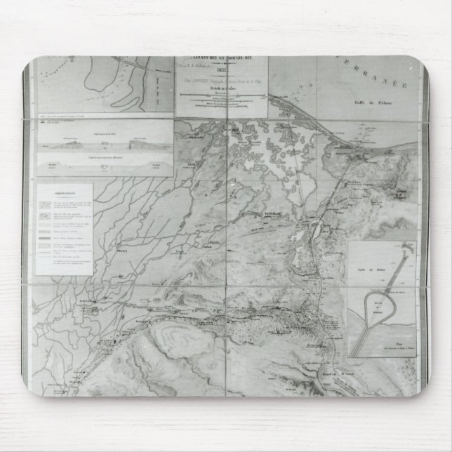 Preparatory Map of the Suez Canal, 1855 Mouse Pad (Front)