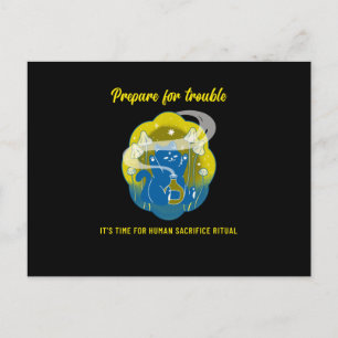 Prepare for Trouble - Human Sacrifice Ritual cat Postcard