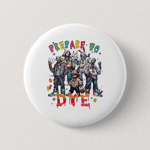 Prepare To Retro Dye Horror Easter Bunny Easter Me 6 Cm Round Badge