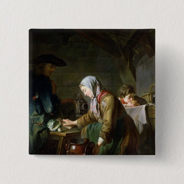 Preparing a Meal 15 Cm Square Badge (Front)
