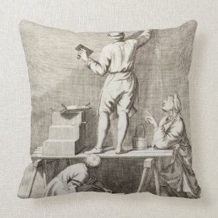 Preparing a wall for fresco painting (engraving) cushion