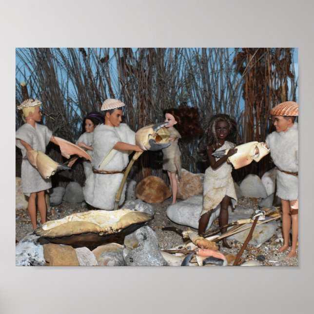 Preparing for a prehistoric hunt.  poster (Front)