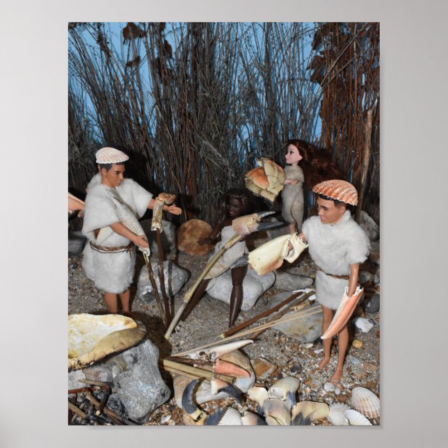 Preparing for a prehistoric hunt.  poster (Front)