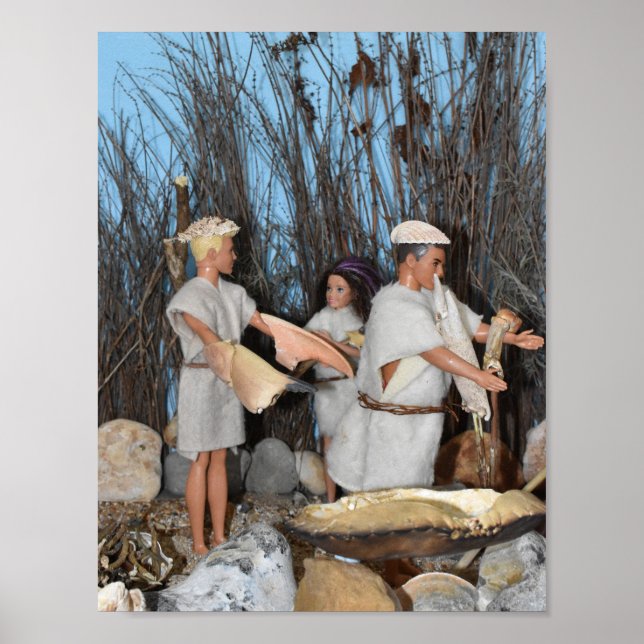 Preparing for a prehistoric hunt.  poster (Front)