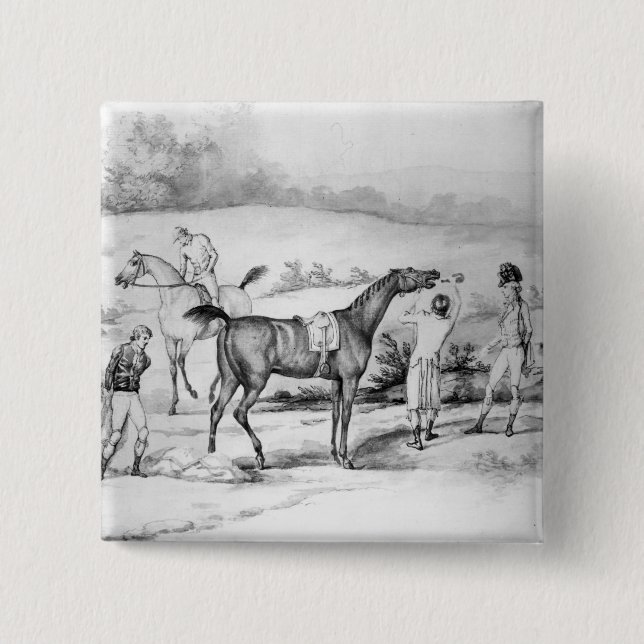 Preparing for a Race 15 Cm Square Badge (Front)