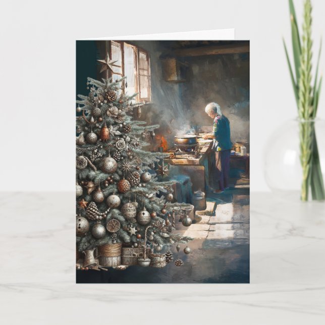 PREPARING FOR CHRISTMAS DINNER CARD (Front)