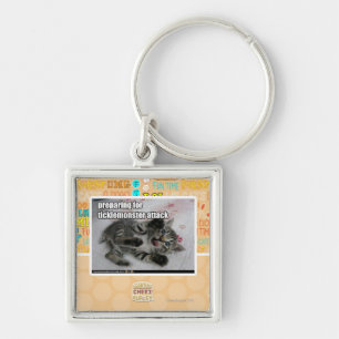 Preparing For Ticklemonster Attack Key Ring