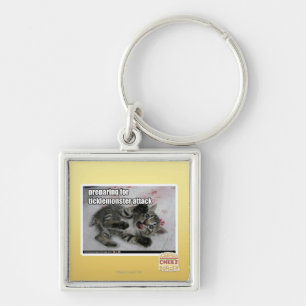 Preparing For Ticklemonster Attack Key Ring