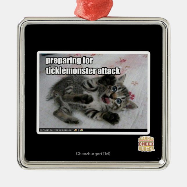Preparing For Ticklemonster Attack Metal Ornament (Front)