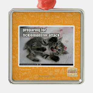Preparing For Ticklemonster Attack Metal Tree Decoration