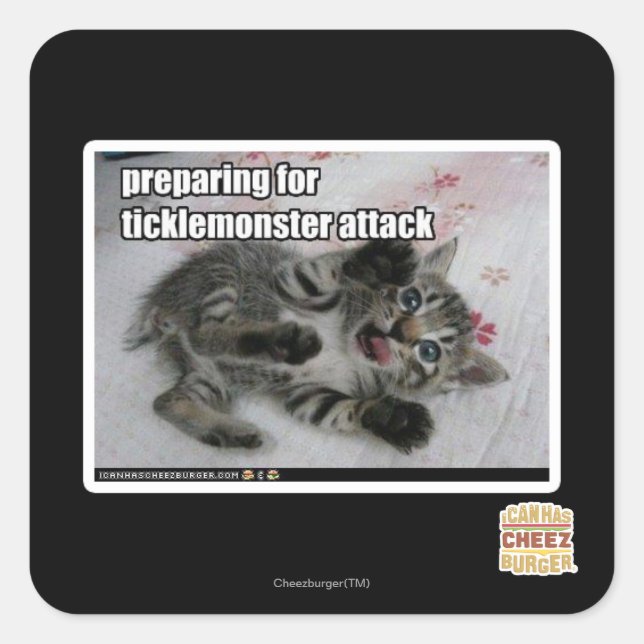 Preparing For Ticklemonster Attack Square Sticker (Front)